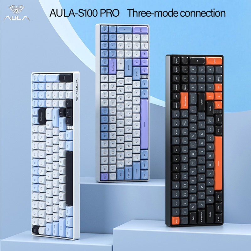 Gaming Keyboard Hot Swappable - AULA S100Pro Kabellose Mechanische Tastatur, Drei